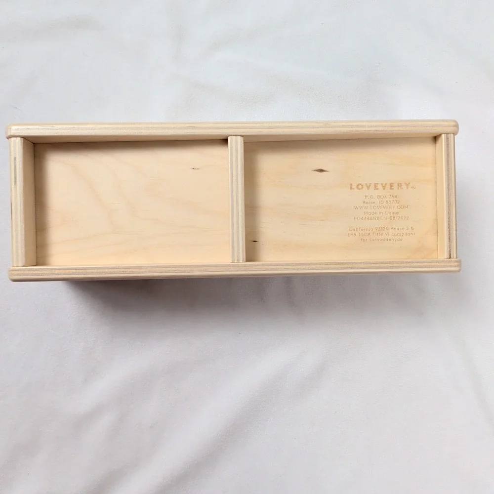Lovevery Wooden Object Permanence Box with Teal Ball Montessori Toy Thinker Kit